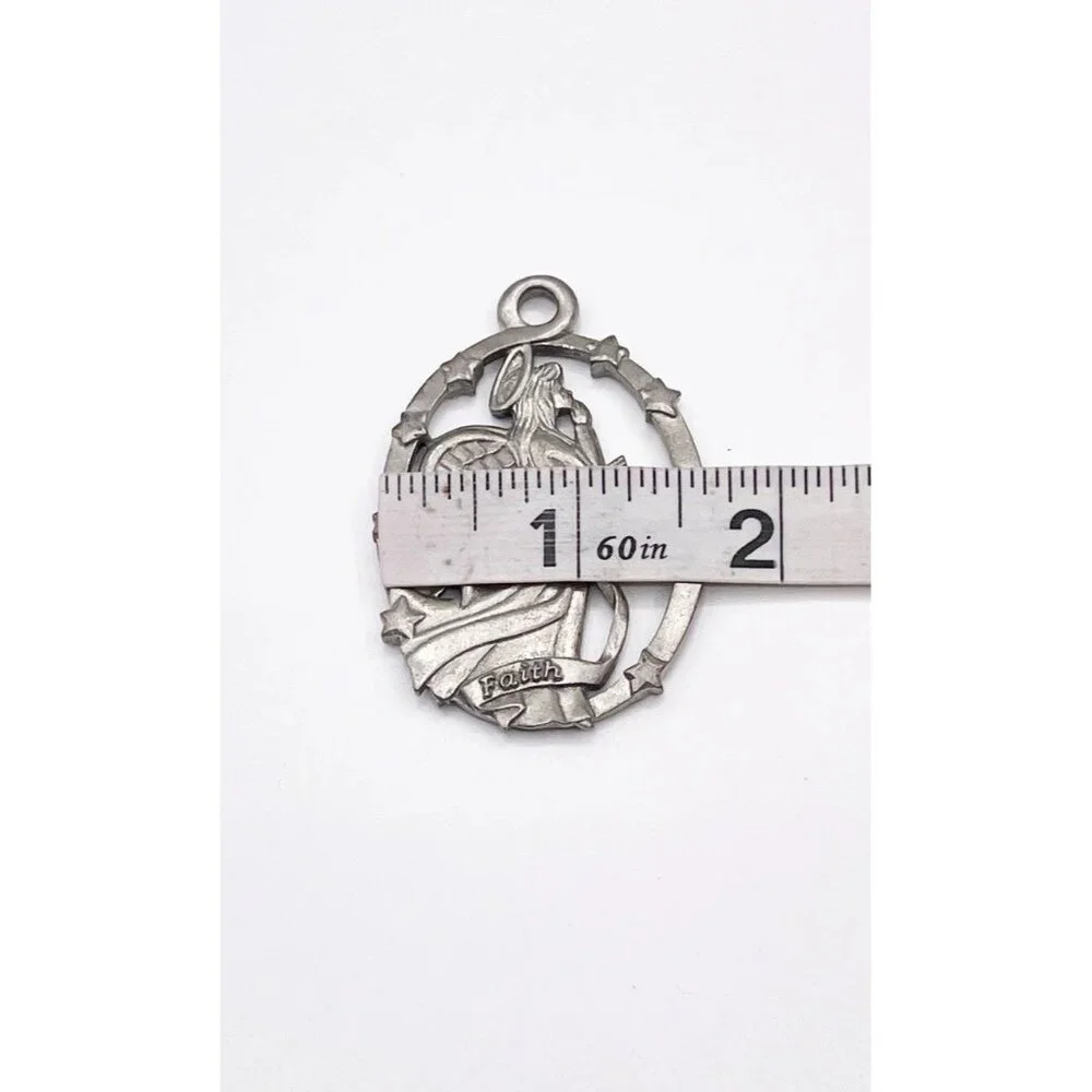 1999 Longaberger Faith Angel Pewter Ornament | Stars & Basket |
